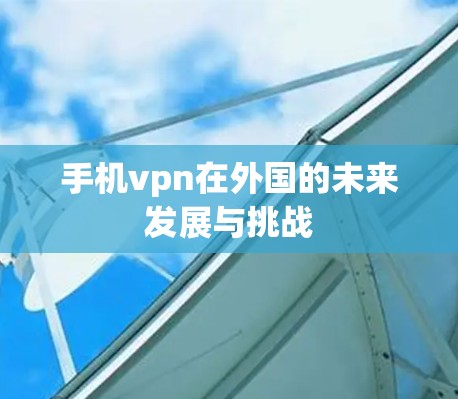 手机vpn在外国的未来发展与挑战