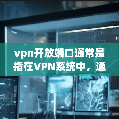 vpn开放端口通常是指在VPN系统中,通过特定端口来连接到目标服务器或设备。端口是网络中的一个连接点,用于接收和发送数据。在VPN中,端口被用来建立加密连接,确保数据传输的安全性 vpn开放端口通常是指在VPN系统中,通过特定端口来连接到目标服务器或设备。端口是网络中的一个连接点,用于接收和发送数据。在VPN中,端口被用来建立加密连接,确保数据传输的安全性